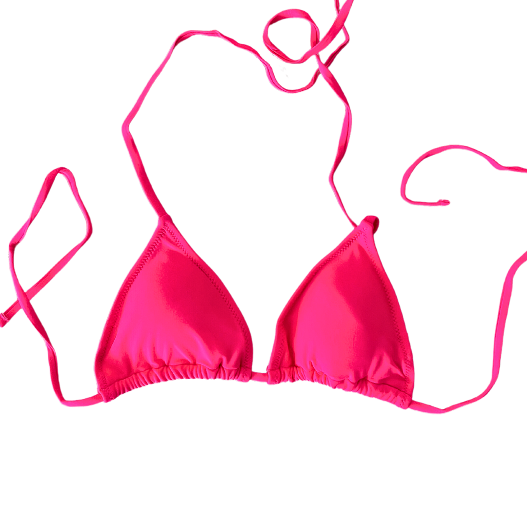 TOOTSIE RIB Recycled Fibers D Cup Bandeau Bikini Top - Neon pink